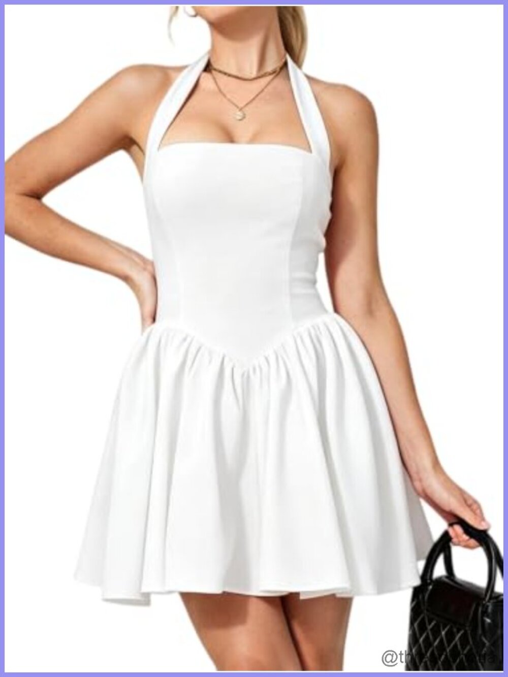 Women's Halter Backless Mini Corset Dress for Homecoming Party